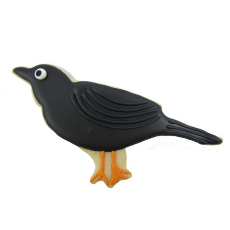 Crow Cookie Cutter. Hand shaped in beautiful, durable solid copper. Heirloom quality. Size: 5.75" X 2.75". http://www.fancyflours.com/product/Cookie-Cutter-Crow-Copper/halloween-party-theme Crow Party, Bird Cookies, Biscuits And Cookies, Cookies Royal Icing, Thanksgiving Cookies, Dessert Photography, Halloween Party Food, Royal Icing Decorations, Cookie Decorating Ideas