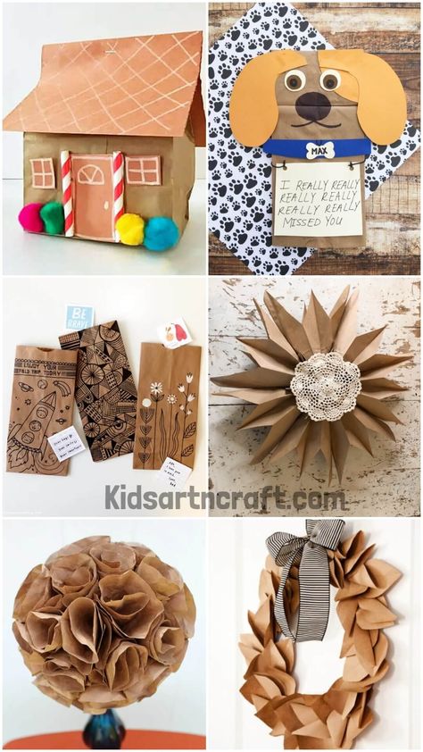 Brown Paper Bag Decoration Ideas Paper Bag Decoration Ideas, Paper Bag Decorating Ideas, Brown Bag Crafts, Brown Paper Bag Crafts, Paper Bag Crafts For Kids, Bag Crafts For Kids, Paper Bag Art, Paper Bag Lanterns, Paper Bag Decoration