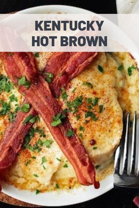 Hot Browns Recipe Kentucky, Hot Brown Recipe Kentucky, Ky Hot Brown Recipe, Cooked Turkey Recipes, Mornay Sauce Recipe, Bacon Sandwich Recipes, Turkey Bacon Recipes, Kentucky Hot Brown Sandwich, Recipes Using Ground Turkey