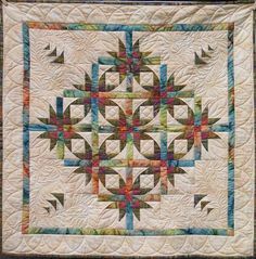 Love love LOVE this. Mexican Star Quilt, Embroidery Mexican, Quilting Digest, Star Quilt Pattern, Kim Diehl, Stars Quilt, Miniature Quilts, Star Quilt Blocks, Free Quilt Patterns