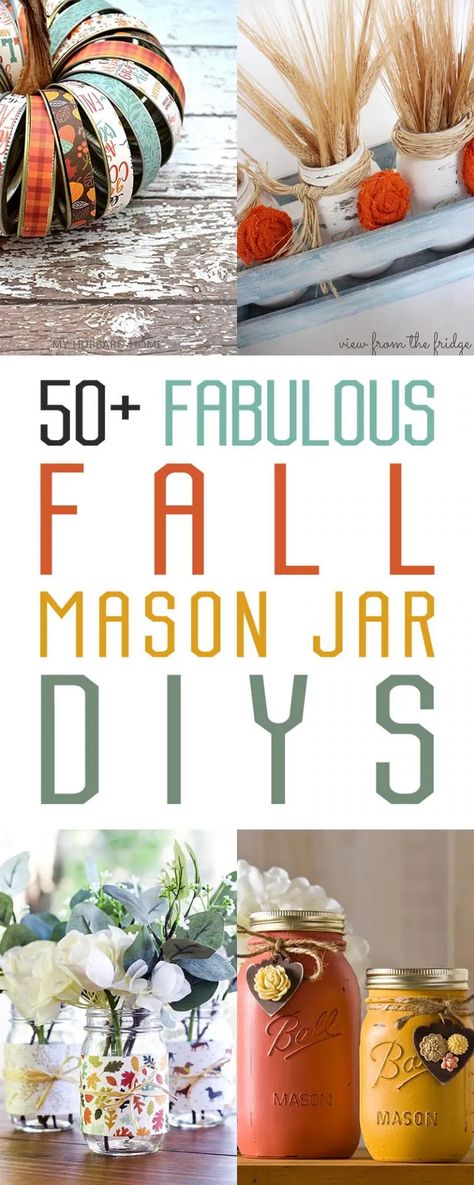 50+ Fabulous Fall Mason Jar DIYS You Need To Try - The Cottage Market Mason Jar Fall Centerpieces, Fall Mason Jar Candles, Mason Jar Lids Diy, Fall Mason Jar Centerpieces, Candle Diy Mason Jar, Leaf Mason Jar Candle, Fall Mason Jar Crafts, Mason Jar Pumpkin, Mason Jar Diy Projects