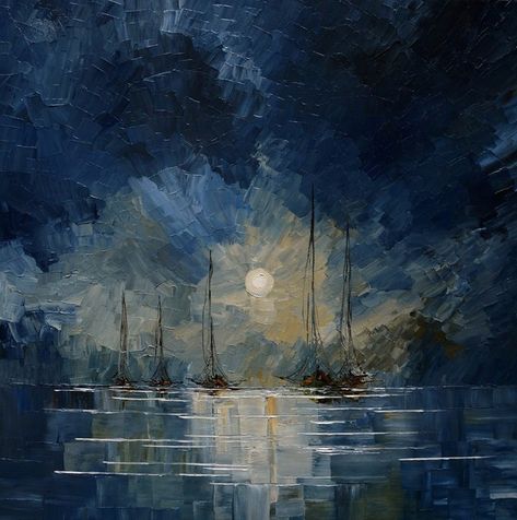 Piskel Art, Ocean At Night, Rennaissance Art, Arte Inspo, Blue Painting, Aesthetic Painting, Ethereal Art, Dreamy Art, Painting Art Projects