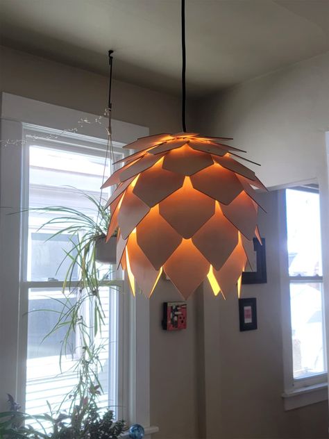 Pinecone pendant lamp. Home Styling Tips, Pinecone Pendant, Bachelorette Pad, Home Styling, Open Houses, Amazing Home, Beautiful Lamp, House Hunting, Styling Tips