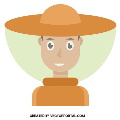 Honey Branding, Hat And Veil, Bee Keeping, Free Vector Images, Veil, Vector Images, Vector Free, Vector Illustration, Honey