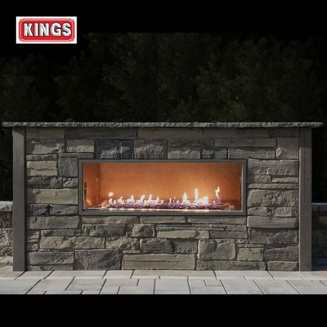 https://kingsny.com/nicolock/product/nicolock/outdoor-living/encore-square-fire-pit/ Linear Gas Fireplace, Fireplaces For Sale, Outdoor Fireplace Designs, Gas Fireplace Insert, Chimney Cleaning, Outdoor Gas Fireplace, Linear Fireplace, Backyard Fireplace, Crushed Glass