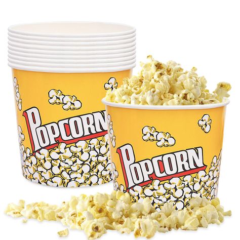 Plastic Popcorn Containers, Movie Theater Party, Movie Basket Gift, Party Movie Night, Theatre Party, Popcorn Buckets, Popcorn Cups, Popcorn Containers, Popcorn Boxes