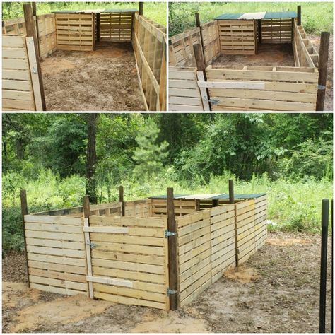 Easy Pig Pen Ideas, Diy Pig Enclosure, Goat Pen Ideas Pallets, Diy Pallet Farm Projects, Easy Diy Pig Pen, Diy Pig Pen Ideas, Cheap Pig Pen Ideas, Pig Fencing Ideas, Pig Pen Set Up