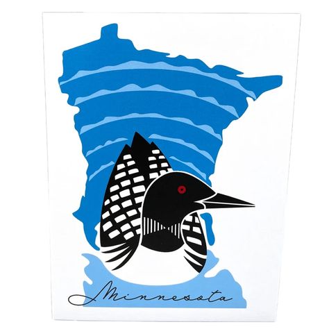 Minnesota Loon Notecard by Cindy Lindgren available at American Swedish Institute. Sustainable Flowers, 16x20 Poster, State Birds, Minnesota State, Rich Color Palette, Digital Poster, Stationery Craft, Holiday Books, Handmade Frames