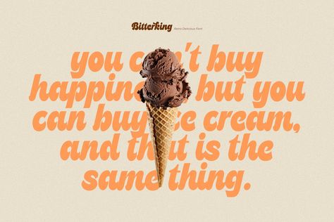 Bitterking - Retro Delicious Font - Web Font License - 0-10k Pageviews / Month Ribs Grill, Whimsical Typeface, Chic Fonts, Country Fonts, Ice Cream Branding, Sci Fi Fonts, Cream Branding, Food Font, Old Fashioned Fonts