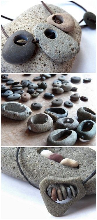 DIY Rock JewelryLive in Art has a series of tutorials on how to... Diy Rock Earrings, Rock Earrings Diy, Rock Necklace Diy, Rock Jewelry Diy, Stone Jewelry Diy, Rock Accessories, Jewerly Art, Dremel Crafts, Beach Stones Jewelry