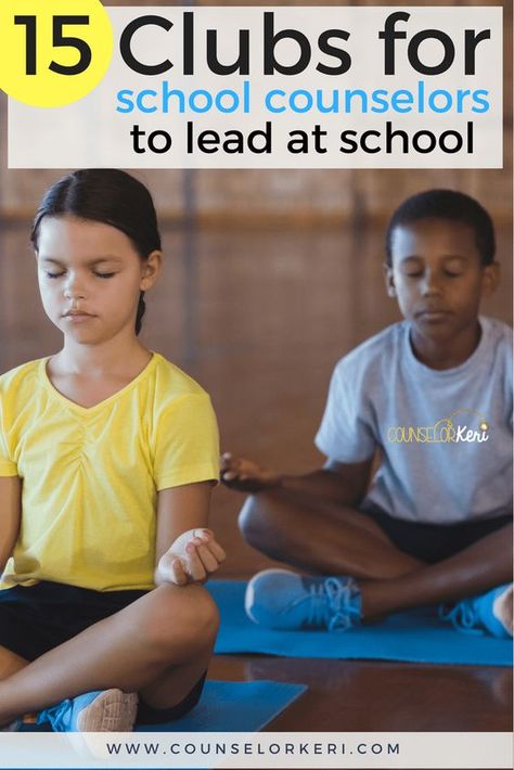 15 clubs for school counselors to lead: get your students engaged, involved, and growing with these fun, meaningful activities! Middle School Counselor, School Guidance Counselor, School Counselor Resources, School Counsellor, Meaningful Activities, School Counseling Office, School Counseling Activities, School Counselor Office, Guidance Counseling