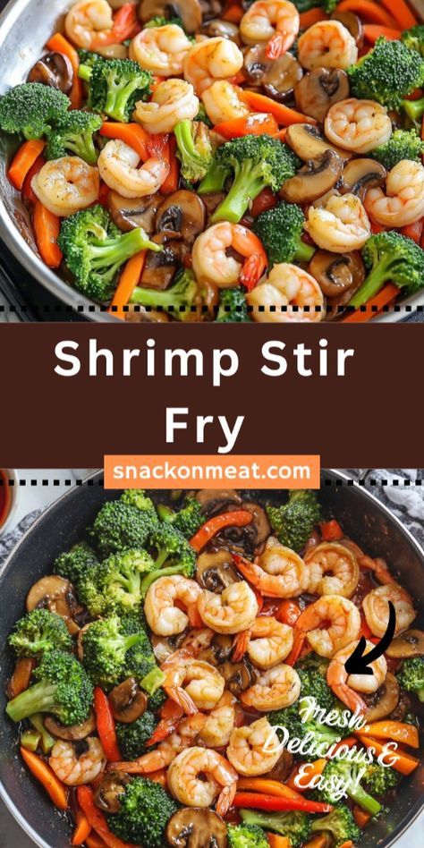 Crispy shrimp, fresh veggies, and a savory homemade sauce come together in this quick and easy Shrimp Stir Fry! Ready in just 30 minutes, this flavorful dish is perfect for busy weeknights. Serve over rice for a healthy, satisfying meal your whole family will love!

#ShrimpStirFry #EasyDinner #HealthyRecipes #WeeknightMeals #SeafoodRecipes #StirFry #QuickDinner #ShrimpLovers #VeggieLoaded #HomemadeStirFry #RiceBowls #DinnerIdeas Shrimp Rice Vegetables, Healthy Shrimp Stir Fry Clean Eating, Simple Shrimp Stir Fry, Shrimp Stir Fry With Rice, Shrimp And Scallop Stir Fry Recipe, Shrimp Vegetable Recipes, Shrimp And Cabbage Stir Fry, Shrimp And Vegetable Stir Fry, Shrimp Veggie Stir Fry