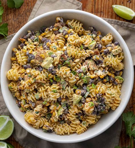 Corn Pasta Salad Corn Pasta Salad, Creamy Pasta Salads, Chicken Bacon Ranch Pasta, Corn Pasta, Ranch Pasta Salad, Best Pasta Salad, Cold Pasta Salad, Cookout Food, Pasta Salad Recipes