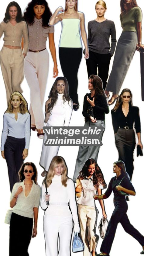 chic vintage classy 90s minimalist fashion Chic And Minimalist Outfit, Simple 90s Fashion, 90s Outfit Classy, Mid 00s Fashion, Minimalistic 90s Fashion, 90s Minimalist Outfits, Minimalist 90s Style, 90s Chic Style, 90s Victoria Beckham