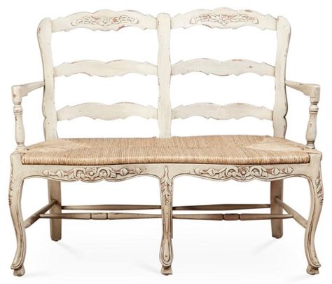 French Country Settee, Dining Room Banquette, Banquette Dining, Rustic French Country, French Country Furniture, Solid Wood Benches, French Country Bedrooms, Country Furniture, Dining Room Bench