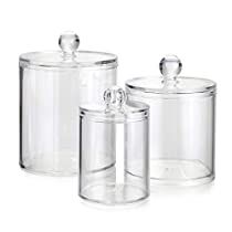 Check this out on Amazon Apothecary Jars Bathroom, Cotton Swab Holder, Q Tip Holder, Bathroom Canisters, Bathroom Vanity Storage, Glass Apothecary Jars, Makeup Brush Organization, Acrylic Storage, Clear Jars