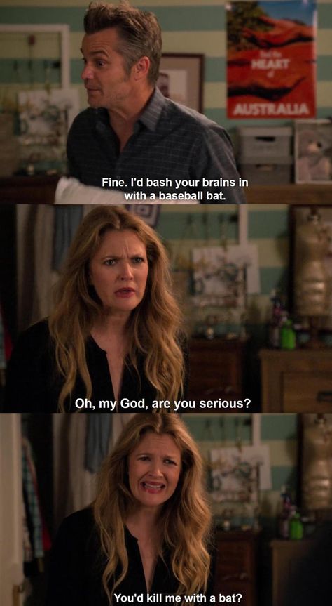 I think Lucille needs to make a cameo on The Santa Clarita Diet. Fanart Ideas, Santa Clarita Diet, Tv Series Memes, Walton Goggins, Drake And Josh, Series Quotes, Diet Quotes, Crazy Ex Girlfriends, Freaks And Geeks