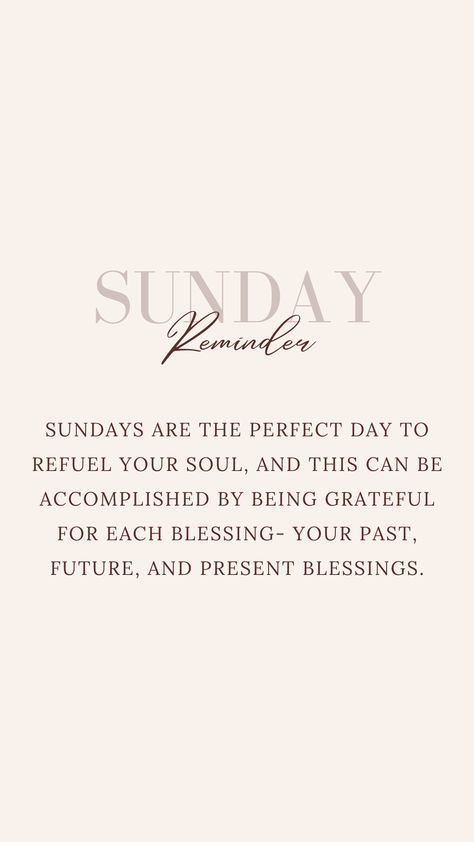 Sundays are the perfect time to recharge and rejuvenate your spirit. Take a moment to reflect on your blessings, both past and present, and your intentions for a bright future. Let gratitude be the key to unlocking inner peace and serenity on this beautiful Sunday 🍃 #SundaySerenity #Gratitude #BlessedSunday #SoulfulSunday #WeekendReflection #SundayVibes Soul Sunday, Peace And Serenity, Beautiful Sunday, Blessed Sunday, Past And Present, Bright Future, Your Soul, Inner Peace, Gratitude