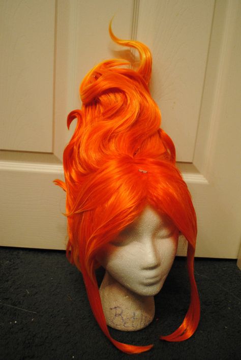 Princess Adventure Time, Adventure Time Cosplay, Drag Wigs, Princess Adventure, Flame Princess, Princess Cosplay, Cosplay Hair, Cosplay Tutorial, Cosplay Diy