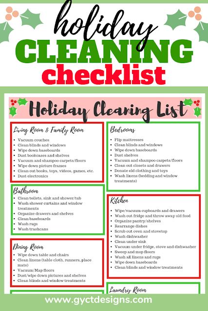 Work through this simple checklist to get your home holiday ready.  Download the free holiday cleaning checklist and your home will be sparkling all season long. December Cleaning Checklist, Thanksgiving Cleaning Checklist, Deep Cleaning House Checklist Free Printable, Holiday Cleaning Schedule, Cleaning For The Holidays, Winter Cleaning Checklist, Christmas Cleaning Checklist, Holiday Cleaning Checklist, Floral Bouquet Tattoo