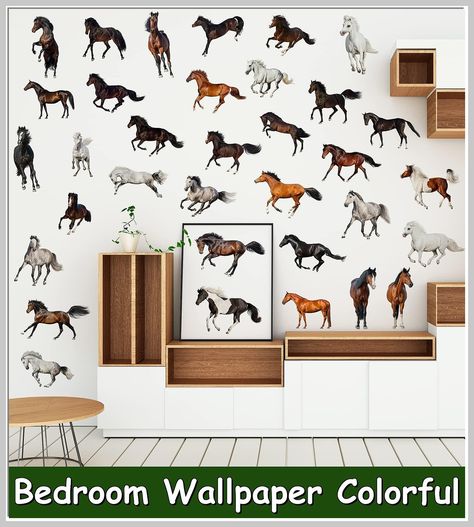 Colorful 3D Horse Wall Decal Running Horse Wall Art Decor Stickers for Kids Bedroom Living Room Office Nursery Furniture Decorations Horse Wall Stickers, Horse Wall Decals, Wallpaper Design For Bedroom, 3d Horse, Office Nursery, Running Horse, Stickers For Kids, Decor Stickers, Horse Wall Art