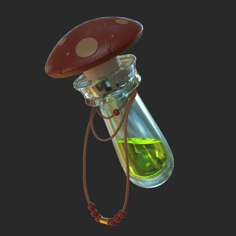 Potions Drawing, Potions Art, Mushroom Potion, Fantasy Potion, Potion Art, Poison Potion, Puffball Mushroom, Props Concept, Magic Bottles