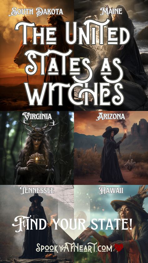 The U.S. - But Make It Witches (AI-Generated Witches Inspired by Each State) - Spooky at Heart Witch Spiritual Aesthetic, Appalachian Witch Aesthetic, Village Witch Aesthetic, Salem Witch Aesthetic, Western Witch Aesthetic, Season Of The Witch Aesthetic, Witch Vibes Aesthetic, Salem Witch Trials Aesthetic, Appalachian Witch