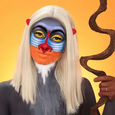 Rafiki Face Paint, Rafiki Makeup Lion King, Rafiki Makeup, Rafiki Costume, Lion King Makeup, Pumba Lion King, 8 Color Palette, Rafiki Lion King, Kids Halloween Face