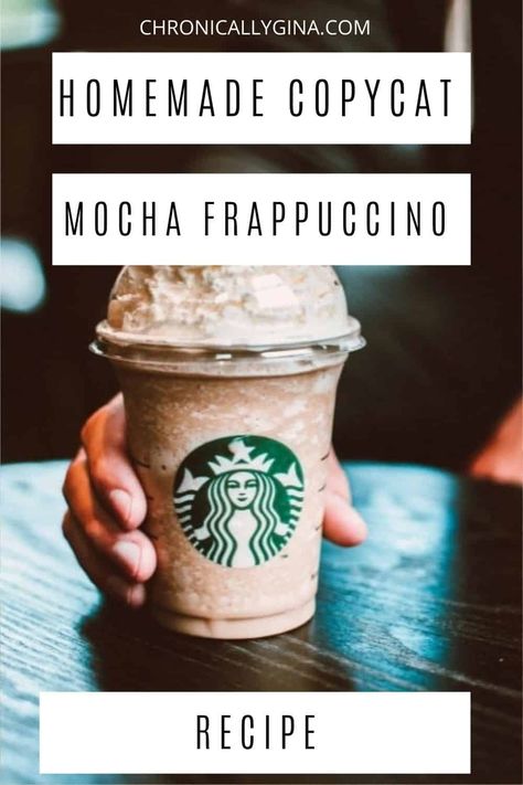 Diy Mocha Frappe, Mocha Frappe Recipe Mcdonalds, Copycat Starbucks Mocha Frappuccino, Homemade Starbucks Mocha Frappuccino, Diy Mocha Frappuccino, Easy Mocha Frappe Recipe, At Home Frappucino Easy, Starbucks Recipes At Home Frappe, Frappe Recipes At Home