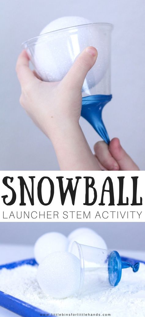 Winter physics and STEM! Get the kids designing, engineering, testing and exploring physics with easy to make snowball launcher winter STEM activity! Hands on STEM with a little bit of gross motor fun! Try our inexpensive science and STEM for a stuck inside kind of day. Snow Themed Stem Activities, Physical Education Stem Activities, Winter Wonderland Stem Activities, Snow Themed Party Games, New Years Science Experiments For Kids, New Years Day Activities For Kids, Winterfest Decorations, Prek Stem Activities, Winter Stem Activities For Kids