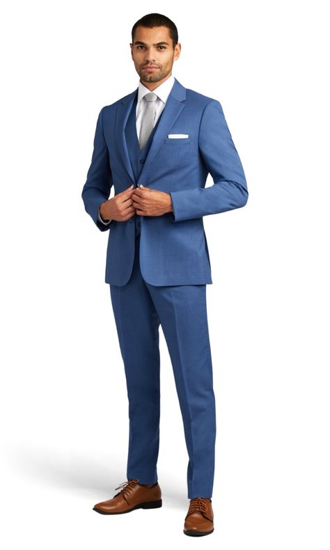 Steel Blue Performance Suit, Blue Tuxedo Wedding, Allure Men, Navy Tuxedos, Grey Suit Men, Light Blue Suit, Blue Suit Men, Blue Suit Wedding, Blue Tuxedos, Slim Suit