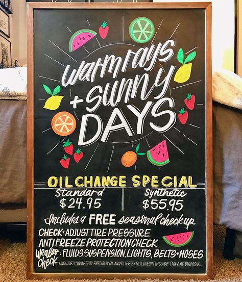 Summer Restaurant Chalkboard, Summer Chalkboard Ideas, Chalk Art Signs, Summer Chalkboard Art, Specials Board, Chalk Wall Art, Summer Chalkboard, Chalk Signs, Surf Shops