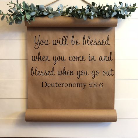 You Will Be Blessed When You Come In, Christian Entryway Ideas, Christian Canvas Art, Christian Merchandise, Bakers Table, Scripture Decor, Bible Verse Wall Decor, Motivational Affirmations, Bible Wall Art