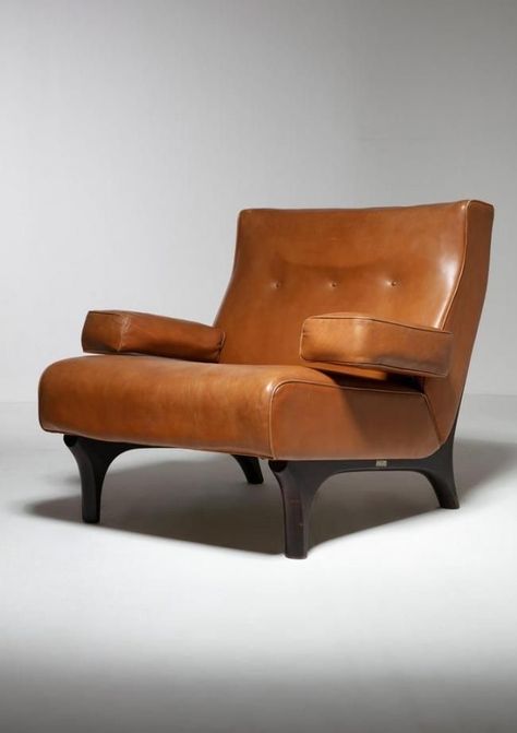 Osvaldo Borsani "P73", Tecno, Italy, 1965 Folding Lounge Chair, Osvaldo Borsani, Chrome Frame, Till The End, Easy Chair, Cool Chairs, Lounge Chairs, Leather Upholstery, Italian Design