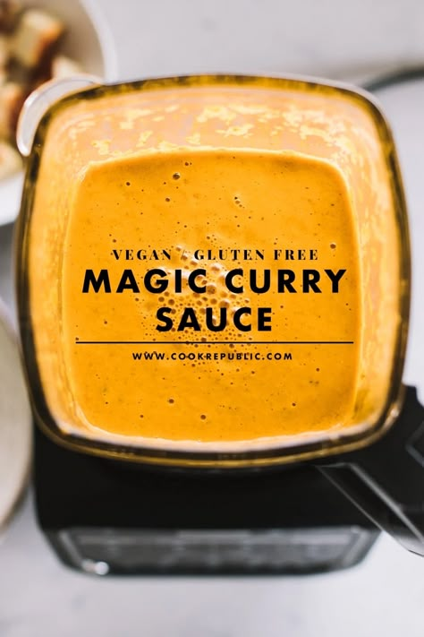 Vegan Magic Curry Sauce - Cook Republic #vegancurry #currysauce #vegandinner #curryrecipe Vegan Curry Sauce, Easy Curry Sauce, Homemade Curry Sauce, Curry Sauce Recipe, Vegan Curry Recipes, Coconut Curry Sauce, Homemade Curry, Masala Sauce, Best Curry