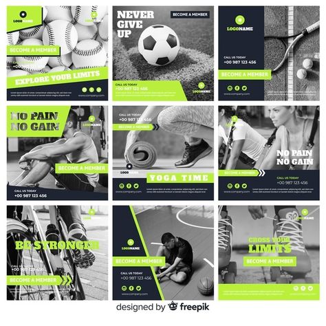 Folleto deportivo | Free Vector #Freepik #freevector #folleto #flyer #cubrir #deporte Sport Moodboard, Gym Advertising, Sport Flyer, Leaflet Template, Sports Advertising, Brochure Cover Design, Flyer Free, Portfolio Template Design, Instagram Banner