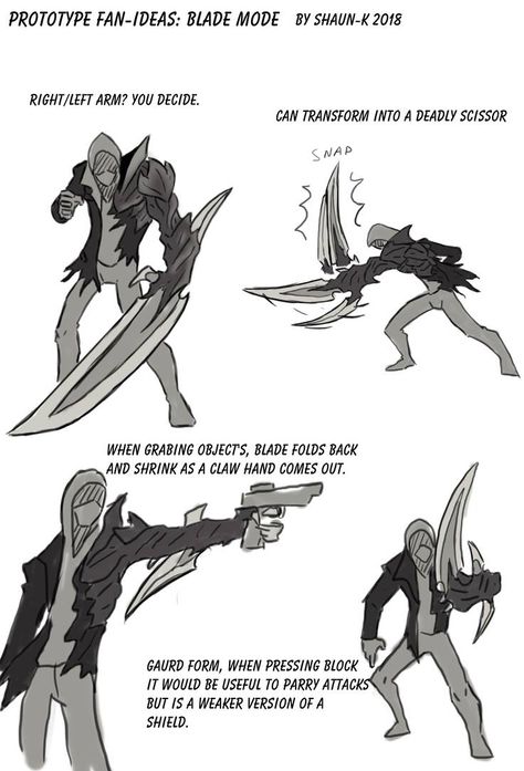 FAN-PROTOTYPE Blade mode by Shaun-K on DeviantArt Alex Mercer, Super Powers Art, Concept Art Drawing, Superhero Design, Armor Concept, Anime Poses Reference, Drawing Reference Poses, Anime Poses, Creature Art