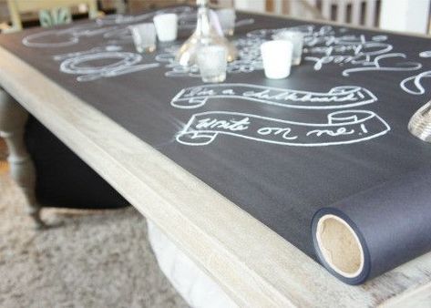 Chalkboard Table Runner, Chalkboard Table, Paper Table Runner, Wine Tasting Party, Decor Hacks, Paper Table, Entertaining Decor, Tasting Party, Table Runner And Placemats