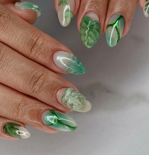 🌿 Monstera Plant 🌿 Custom designed set; what a luscious jungle summer vibe 💚 #nailinspo #naildesign #nails2inspire #gelxnails #naturenails #monsteranails #summernails #3dnailart #3dnails #gardennails #vancouvernails #gelxinspo #nailart #paintednails Jungle Nails Design, Leopard Print Nail Art, Leopard Print Nail, Leopard Nail Designs, Cheetah Nail Designs, Cheetah Nails, Nude Nail Polish, Leopard Print Nails, Leopard Nails