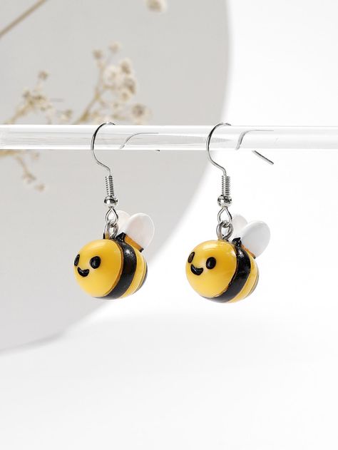 1pair Cartoon Bee Design 3d Dangle Earrings With Oil Drop Effect For Women, Cute Party JewelryI discovered amazing products on SHEIN.com, come check them out! Oil Drop, Cartoon Bee, Abs Women, Lingerie Accessories, Bee Design, Watches Women Fashion, Party Jewelry, Kids Sleepwear, Kids Beachwear