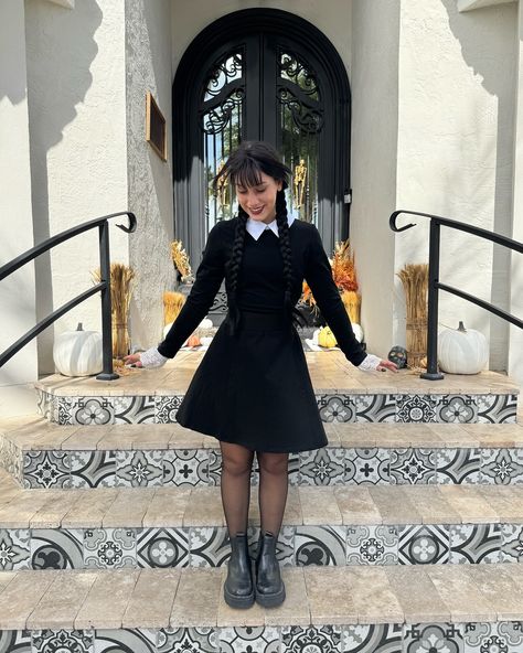 I’ll stop wearing black when they invent a darker color 🪦🕸️ Wednesday Addams costume was a success. I just love her 🖤🕯️ Not to brag, but I did win 2nd place in a costume contest last night 🤷🏽‍♀️ #wednesdayaddams #cosplay #halloweencostume #wednesdaynetflix #wednesdayaddamsmakeup #wednesdayaddamsoutfit #disneycostume Wednesday Addams Makeup, Addams Outfit, Wednesday Addams Outfit, Wednesday Costume, Wednesday Addams Costume, Holloween Costume, Ig Pics, 2nd Place, Halloween 2024