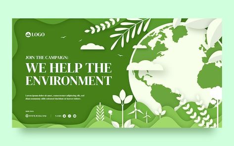 Paper style environment day facebook tem... | Free Vector #Freepik #freevector #enviroment-day #environmental-friendly #eco-earth #eco-green Eco Poster Ideas, Eco Poster Design, Eco Graphic Design, Nature Social Media, Environment Poster, Tarpaulin Design, Pbl Projects, Facebook Template, Eco Earth