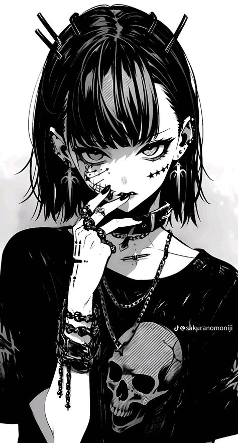 Visual Drawing, Fanart Girl Dark, Gothic Girl Drawing, Top 10 Romance Anime, Goth Girl Pfp Cartoon, Gothic Manga Girl, Goth Anime, Gothic Girl Art, Top 10 Best Anime