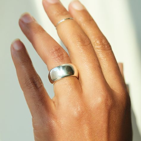 Milena Ring in Sterling Silver | Catbird Chunky Sterling Silver Rings, Minimalist Silver Ring, Mixed Metal Rings, Sculptural Jewelry, Thick Ring, Jewellery Brand, Jewellery Inspiration, Stacked Jewelry, Aquamarine Rings