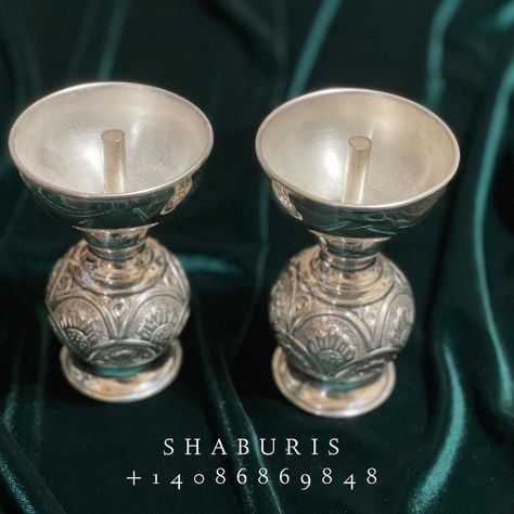 Birthday Wishes For Sweetheart, Silver Deepam, Silver Diya, Silver Market, Silver Articles, Diya Lamp, Vintage Brass Decor, Silver Lamp, Baby Shower Deco