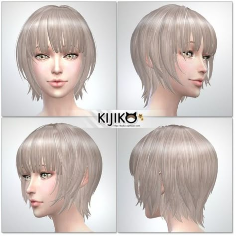 Kijiko: Bob with Straight Bangs (for Female) • Sims 4 Downloads The Sims 4 Cc Female Short Hair, Kijiko Sims 4 Hair, The Sims 4 Cc Bob Hair, Sims Bob Hair, Sims Bangs Hair, Sims4 Short Hair Female, Short Bob Sims 4 Cc, Short Hair Female Sims 4 Cc, Short Hair With Bangs Sims 4 Cc