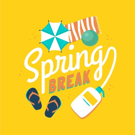 Spring Break Poster Design, Spring Flats, Happy Spring, Earn Money From Home, Online Earning, Earn Money Online, Spring Break, Graphic Resources, Vector Free