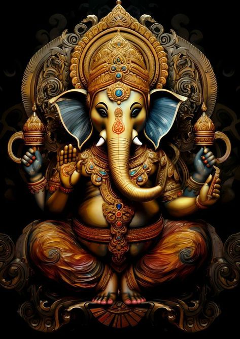 3d Ganpati Images, Ganesha Art Illustration, Wallpaper Full Hd 4k, Iphone Wallpaper Hd Original, Garba Dance, Tela Iphone, Ganpati Bappa Morya, Christmas Spoons, Ganesh Lord