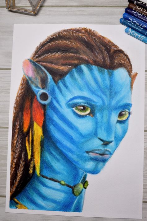 Neytiri Avatar Art, Avatar Drawing Sketches Easy, Avatar Drawings Pandora Easy, Things To Sketch Cute, Avatar Easy Drawing, Avatar Drawing Easy, Avatar Pencil Drawing, Avatar Drawing Sketches, Neytiri Drawing