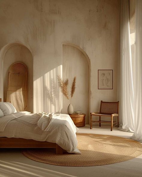 3+ Bedroom Wall Paint Design Strategies for Bright and Airy Rooms • 333+ Art Images Colored Walls Bedroom, Concrete Bedroom Design, Cream Colored Walls, Limewash Bedroom, Concrete Bedroom, Earthy Interiors, Colored Walls, Concrete Effect Paint, Design Strategies